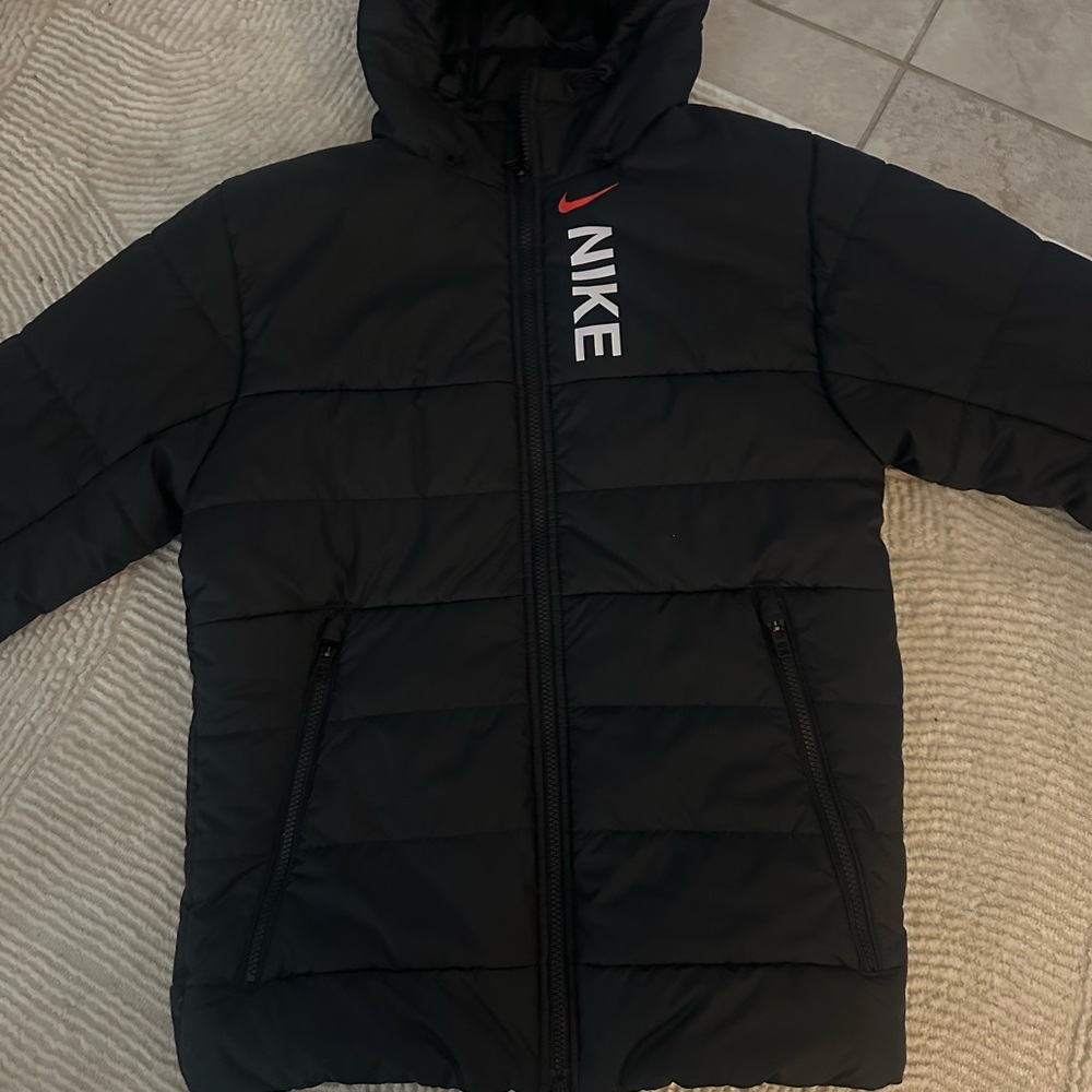 Nike Black Puffer Jacket with Red Accents